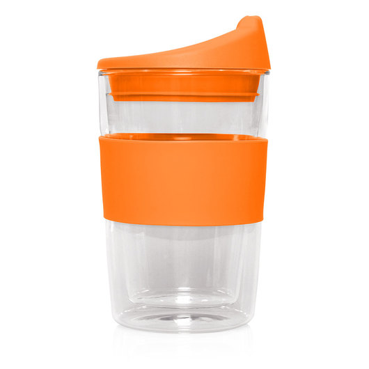 Premium Glass Cup 2 Go Orange